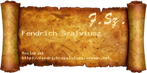 Fendrich Szalviusz névjegykártya